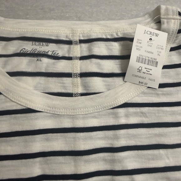 J. Crew Navy and White Striped Tee - Picture 2 of 3